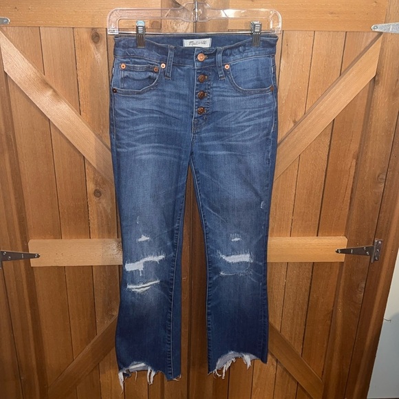 Madewell Cali Demi-Boot Button Fly Jeans 24 - Picture 1 of 9